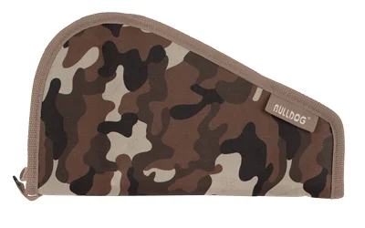 primary-10002 BULLDOG PISTOL RUG MED TB CAMO brown camouflage zippered pistol case, side view