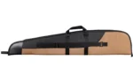BULLDOG SUPERIOR RIFLE BLK/TAN 44, side view of black and tan soft case with handles and straps