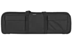BULLDOG TACT SHTGN CASE BLK 29", black side view with carry handles and exterior pockets