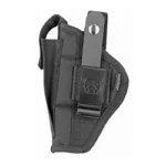 Bulldog Extreme M/L Auto for GLK 17, black holster with belt clip, front view