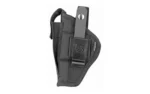 Bulldog Extreme M/L Auto for GLK 17, black holster with belt clip, front view