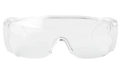 RADIANS COVERALLS CLEAR GLASSES CVRS, front view with clear wraparound lens and side shields