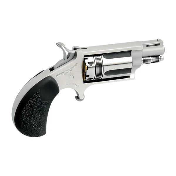 North American Arms NAA .22 Mag Wasp Handgun .22 WMR 5rd Capacity 1.125" Barrel Silver with Black Grips