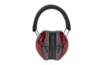 RADIANS TERMINATOR NRR29 FLDG RED earmuffs, front view with red cups and black folding headband