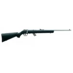 Savage Arms Mark II F, left-side view with black stock, stainless steel barrel and visible magazine