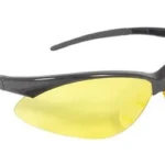 RADIANS OUTBACK GLASSES AMBER with black wraparound frame, front angled view