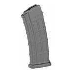 Zastava ZPAP85 magazine in gray, angled side view with curved polymer body