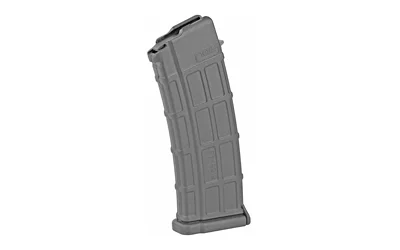 Zastava ZPAP85 magazine in gray, angled side view with curved polymer body