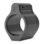 SANTAN AR15 GAS BLOCK LP black gas block, angled front view with circular opening