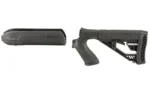 ADAPTIVE EX STK & FORND black stock and forend, side view with textured grip and vented buttpad