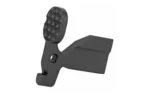SANTAN AR15 ULTRA GRIP BOLT CATCH BK black bolt catch, angled view with textured paddle
