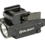 OLIGHT BALDR RED LSR MINI BLACK right-side view with light lens, mount and adjustment controls