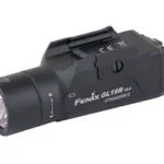 FENIX GL19R V2 black pistol light, angled left-side view with round lens and mounting rail