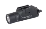 FENIX GL19R V2 black pistol light, angled left-side view with round lens and mounting rail