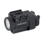 FENIX GL22 black pistol light, angled front-left view with round lens, controls and mount