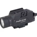 FENIX GL23R black pistol light, angled left-side view with round lens, controls and mounting rail
