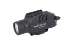 FENIX GL23R black pistol light, angled left-side view with round lens, controls and mounting rail