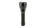 FENIX HT32 black flashlight, front angled view with wide bezel and textured cylindrical body