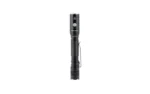 FENIX LD22 V2 black penlight, upright side view with pocket clip and textured grip