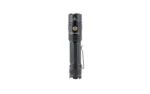 FENIX PD36RACE black flashlight, side view with pocket clip and copper-tone button