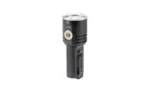 FENIX LR35RPRO black flashlight, angled front view with broad lens and side button