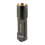 FENIX TK35R black flashlight, angled front view with round bezel and rectangular body