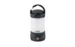 FENIX CL26R PRO black and white lantern, front view with carry handle and round button