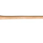 Cold Steel Trail Boss Axe, side view with black steel head and long natural wood handle