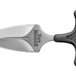 Cold Steel Safe Maker II push dagger, side view with silver blade and textured black T-handle