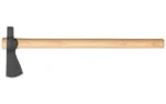 Cold Steel Trail Hawk axe, side view with black head and long light wood handle