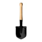 COLD STL SPECIAL FORCES SHOVEL black spade head with light wood handle, front view