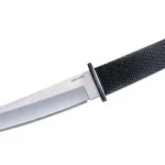 Cold Steel Kobun Boot knife with silver blade and textured black handle, right side view