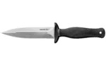 COLD STEEL COUNTER TAC I silver fixed blade side view with black textured handle and guard