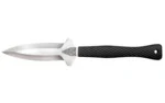 Cold Steel Hide Out silver double-edge knife, side view with black textured handle and guard