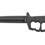 Cold Steel Chaos Double Edge black knife, side view with knuckle guard and pointed pommel
