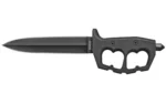 Cold Steel Chaos Double Edge black knife, side view with knuckle guard and pointed pommel