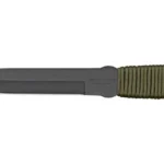 Cold Steel True Flight Thrower dark gray knife, side view with green cord-wrapped handle