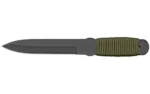 Cold Steel True Flight Thrower dark gray knife, side view with green cord-wrapped handle