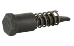 Strike Forward Assist Hex black, side view with hexagonal button, spring and pointed shaft