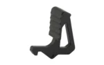 Strike Extended Charging Handle Latch black, side view with ridged pad and triangular cutout