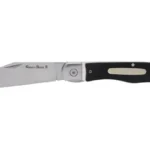 Cold Steel Ranch Boss II, open side view with silver blade and black curved handle