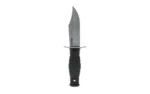 Cold Steel Mini Leatherneck Clip with silver blade, guard and black handle, upright side view