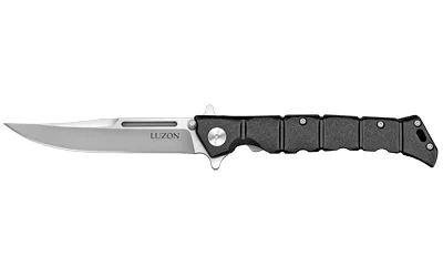 primary-10525 Cold Steel Medium Luzon folding knife, right-side view with silver blade and black handle