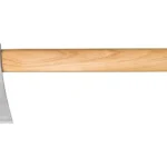 Cold Steel Competition Throwing Hatchet, side view with silver head and light wood handle