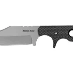 Cold Steel Mini Bowie black fixed-blade knife, right-side view with skeletonized handle