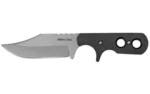 Cold Steel Mini Bowie black fixed-blade knife, right-side view with skeletonized handle