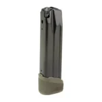 Springfield Echelon magazine upright in dark gray with olive drab green base pad