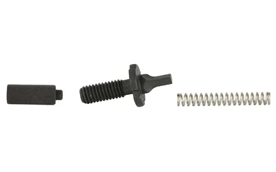 LBE AR FRONT SIGHT POST black front sight post components and silver spring, laid out side by side