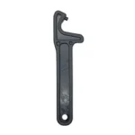 LBE FLOORPLATE TOOL FOR GLK MAG BLK, black tool in front view with hooked end and handle hole