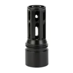 HUXWRX Safety Co. HUX Flash Hider QD 762 black angled view with side ports